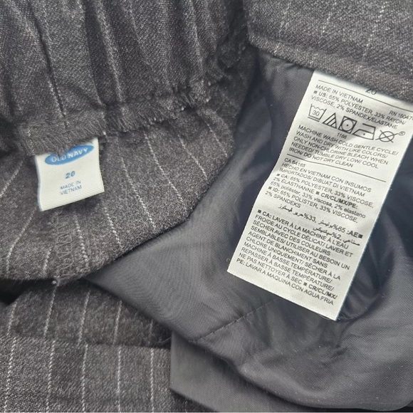 Old Navy Size 20 Gray Pinstripe Dress Slacks Pants Elastic Waist Pockets - Picture 5 of 6